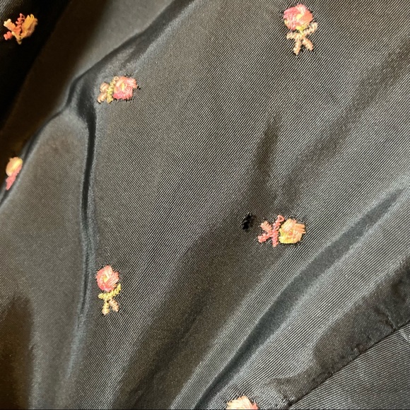 FABULOUS vintage rose bud taffeta dress, size S - Picture 10 of 11